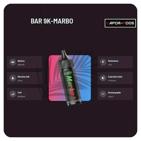 Marbo Bar 9000 Puffs拋棄式電子煙 一次性霧化棒 泰國爆款 台灣現貨